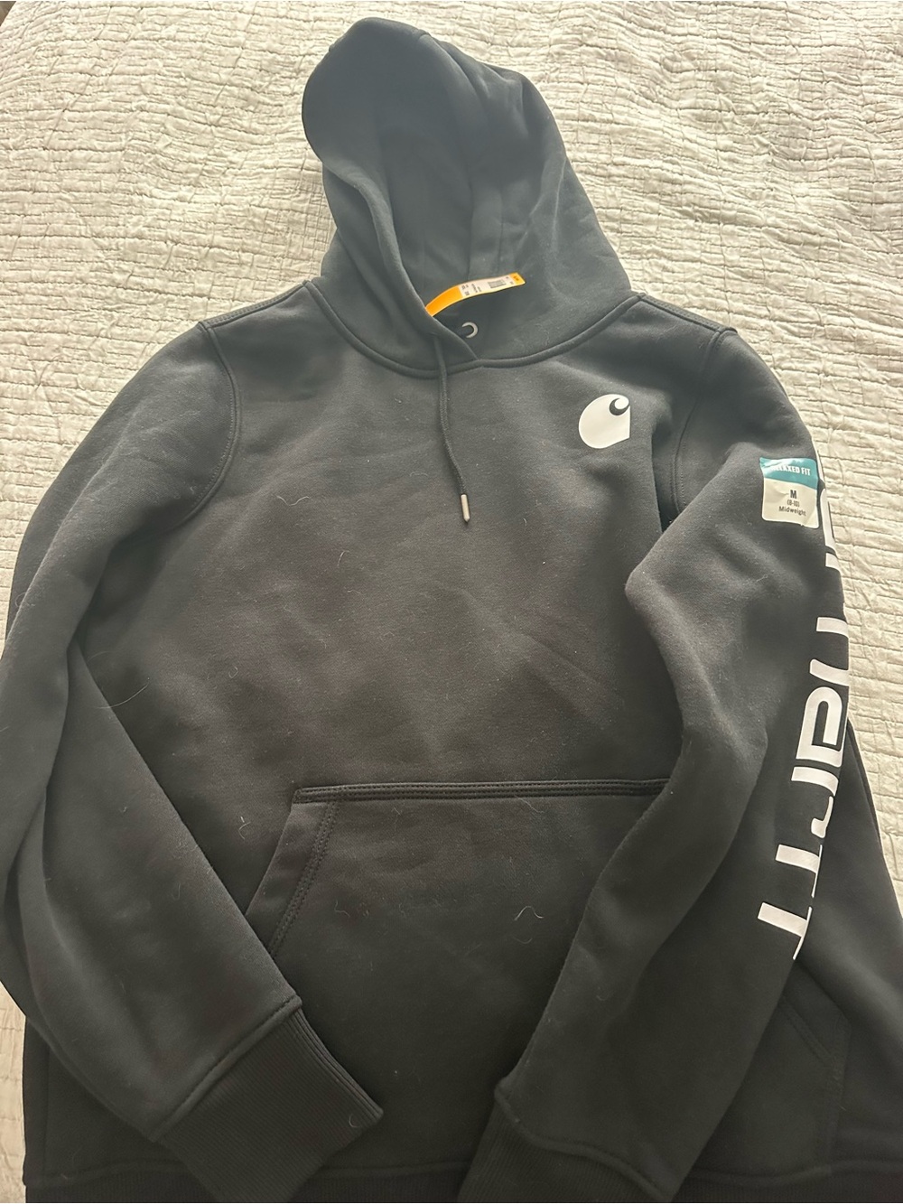 Carhartt Black Pullover Hoodie with White Logo